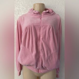Women's Pink Tiga Velour y2k zip up sweater Jacket